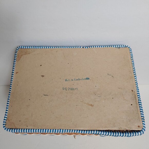 Vintage Sewing Basket Whicker Rattan Box Mid-Century MCM Czech - Picture 3 of 9